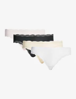 Pack Of Four Lace Stretch-jersey Briefs