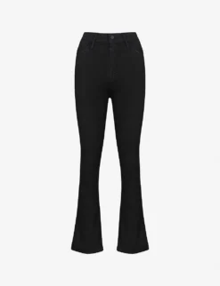 MOTHER Hustler Ankle Fray Flared High-rise Jeans