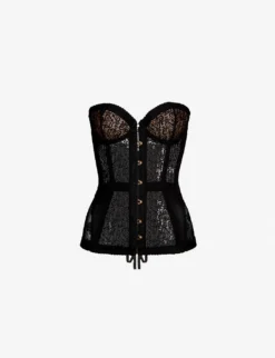AGENT PROVOCATEUR Mercy Lace And Mesh Corset