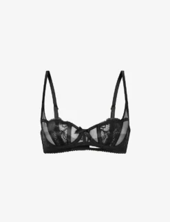 AGENT PROVOCATEUR Rozlyn Balconette Mesh And Lace Underwired Bra