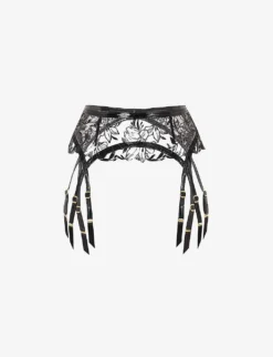 AGENT PROVOCATEUR Ozella PVC And Lace Suspender Belt
