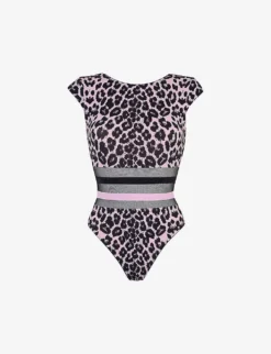 AGENT PROVOCATEUR Zenaya Leopard-print High-neck Swimsuit