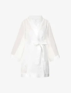 BLUEBELLA Satin-trim Chiffon Kimono