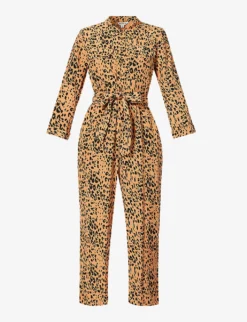 Whistles Animal-print Woven Jumpsuit