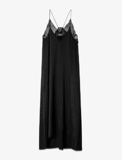 Zadig & Voltaire Risty Lace-trim Silk Midi Dress