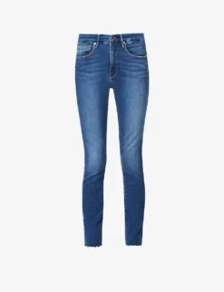 GOOD AMERICAN Good Waist Crop Raw-hem Skinny High-rise Stretch-denim Jeans