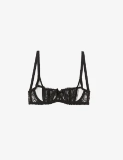 AGENT PROVOCATEUR Rozlyn Balconette Mesh And Stretch-lace Underwired Bra