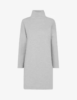 Whistles Funnel-neck Stretch-cotton Mini Dress