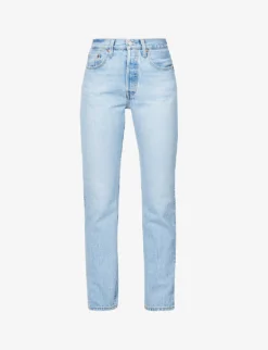 Levis 501 Straight-leg High-rise Stretch-denim Jeans