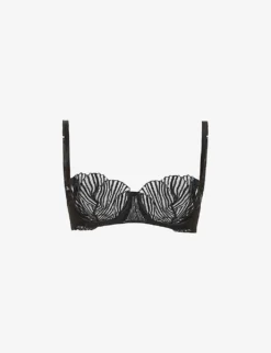 Athena Semi-sheer Stretch-woven Balconette Bra