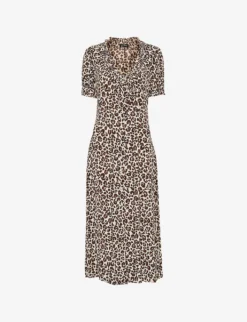 Whistles Ada Animal-print Midi Dress