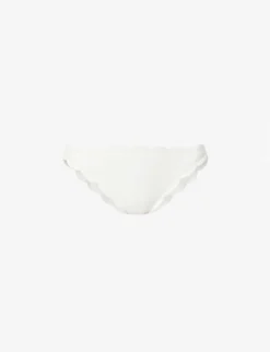 Marysia Antibes Scallop-trimmed Mid-rise Bikini Bottoms