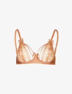 AGENT PROVOCATEUR Tanya Underwired Plunge Satin And Lace Bra