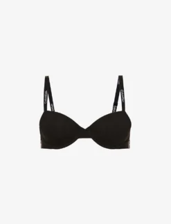 Calvin Klein CK Reimagine Heritage Logo-tape Stretch-cotton Balconette Bra