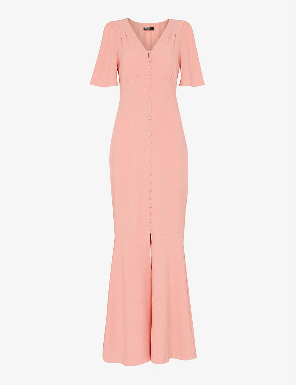 Whistles Molly Button-through V-neck Stretch-crepe Maxi Dress