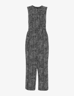 Whistles Josie Spot-print Check Woven Jumpsuit