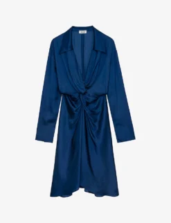 Zadig & Voltaire Rozo Twist-detail Satin Shirt Midi Dress