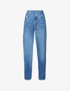 GOOD AMERICAN Good ‘90s Straight-leg High-rise Cotton-blend Denim Jeans
