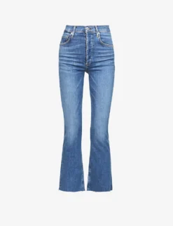 CITIZENS OF HUMANITY Isola Faded Flared High-rise Stretch Denim-blend Jeans