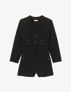 Sandro Seal Textured Tweed Playsuit