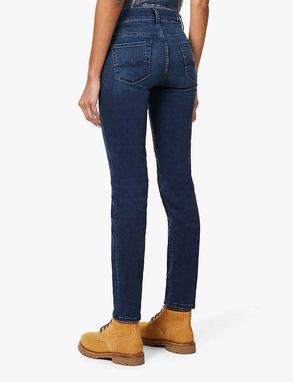 7 For All Mankind Roxanne Slim-fit Mid-rise Stretch-denim Jeans - Image 4