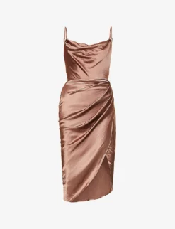 Reva Corset Satin Midi Dress