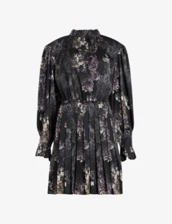 AllSaints Zoey Floral-print Stretch Recycled-polyester Mini Dress