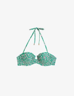 Ted Baker Valaria Floral-print Recycled Polyamide-blend Cupped Bikini Top