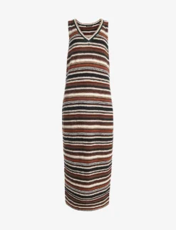 Whistles Willow Striped Cotton-blend Dress