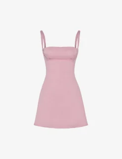 Kara Quilted-stitch Satin Mini Dress