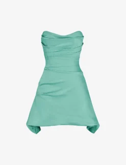 Jasmine Strapless Corset-style Satin Mini Dress