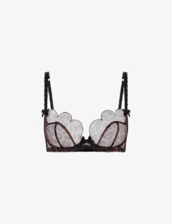AGENT PROVOCATEUR Lorna Leopard-print Mesh Underwired Bra