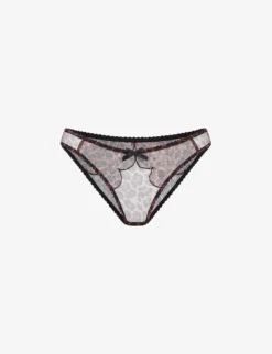 AGENT PROVOCATEUR Lorna Leopard-print Low-rise Mesh Briefs