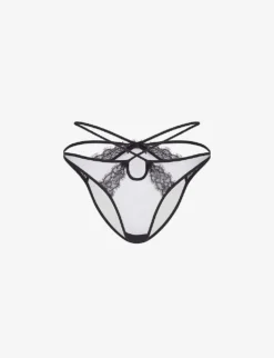 AGENT PROVOCATEUR Nyxie Ouvert Mid-rise Mesh Briefs