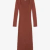 By Malina Tulip Ribbed Knitted Midi Dress