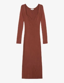 By Malina Tulip Ribbed Knitted Midi Dress
