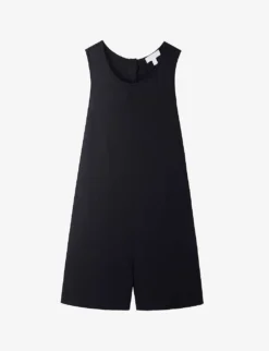 Button-fastened Relaxed-fit Cotton-blend Playsuit