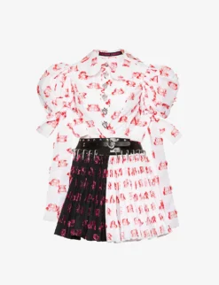 Carabiner Puff-sleeve Woven Mini Dress