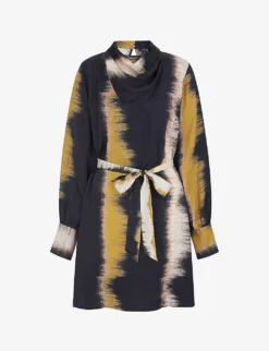 Guida Abstract-print Satin Mini Dress