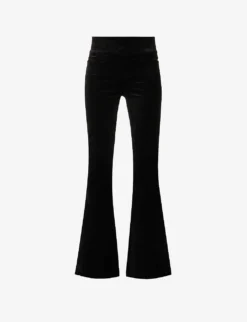 Paige Laurel Canyon High-rise Flared-leg Stretch-cotton And Rayon-blend Trousers