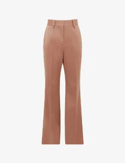 Reiss Luna Wide-leg High-rise Stretch-wool Trousers