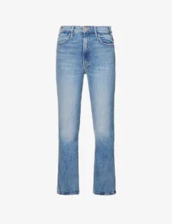 MOTHER The Hustler Ankle Flared High-rise Stretch-denim Jeans