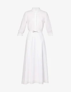 Marley Structured-waist Linen Midi Dress