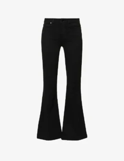 Paige Brand-patch Flared-leg High-rise Rayon-blend Jeans
