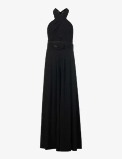 ME AND EM Halter Neck Wide-leg Recycled-polyester Jumpsuit