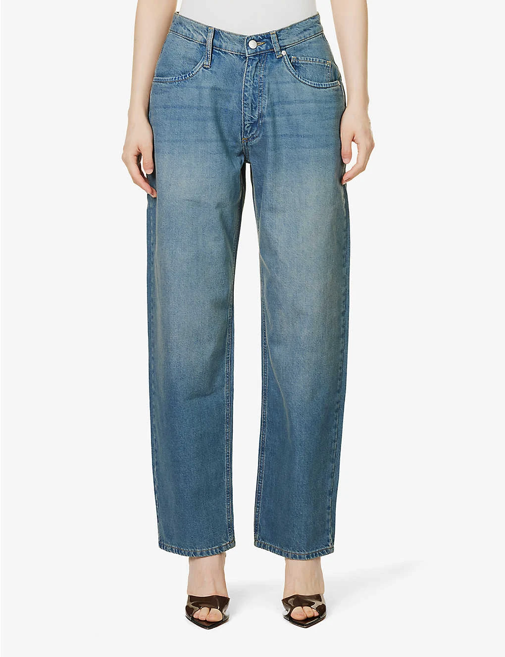 Echo Faded-wash Wide-leg Low-rise Jeans - Image 3