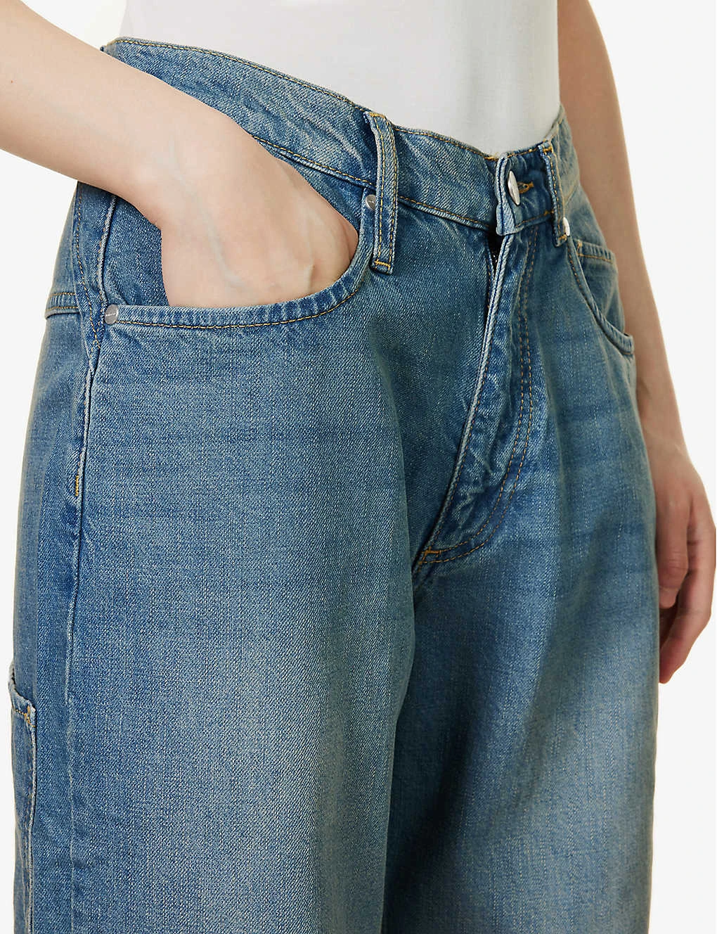 Echo Faded-wash Wide-leg Low-rise Jeans - Image 5