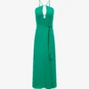 Reiss Arianna Plunge Halter-neck Woven Midi Dress