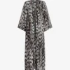 AllSaints Carine Ines Graphic-print Recycled-polyester Kimono
