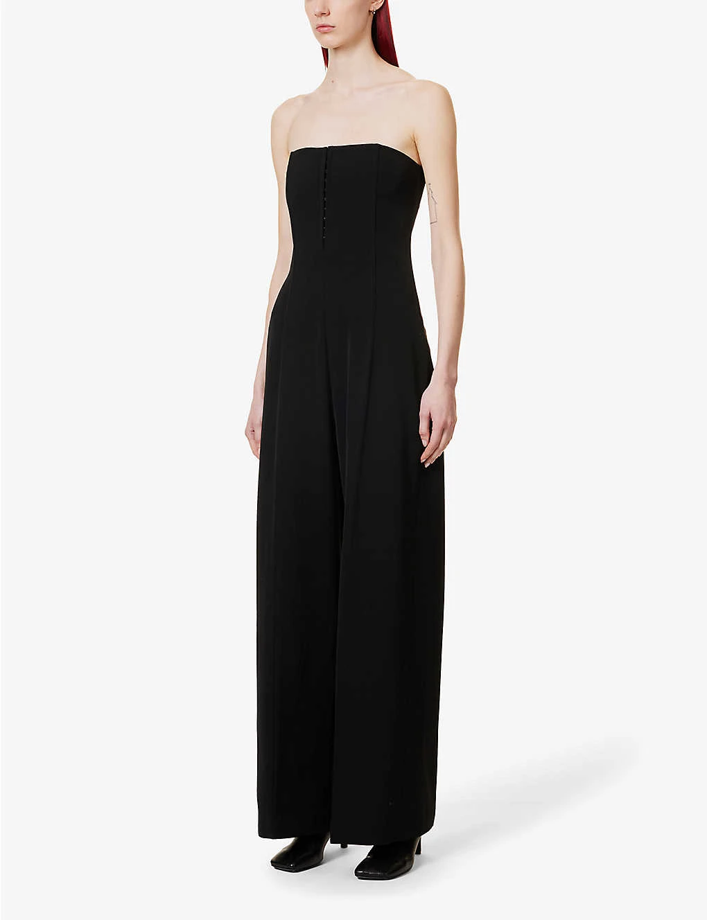 Acne Studios Strapless Wide-leg Stretch-crepe Jumpsuit - Image 3